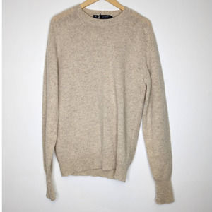 Vintage Wool Sweater Light Tan Cream Large